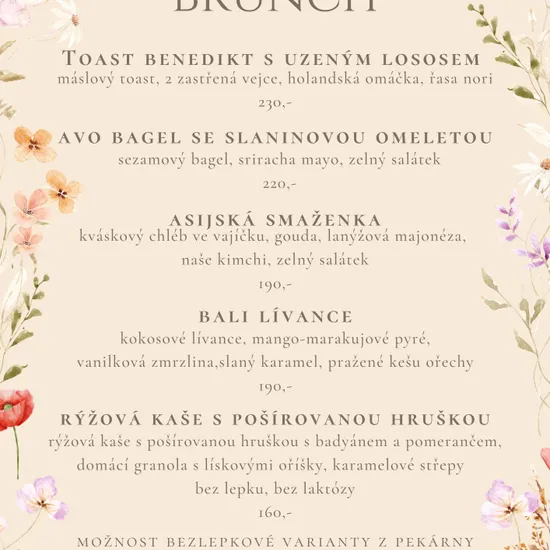 Dopolední Brunch ÚT - NE 